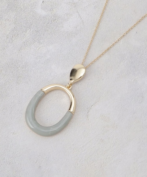 カラーメタルリングネックレス