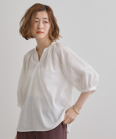 【夏に嬉しい機能付き】ランタンスリーブシャツブラウス