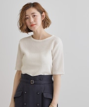 ジャカードハーフスリーブプルオーバー