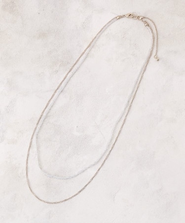 ビーズメタルチェーンネックレス