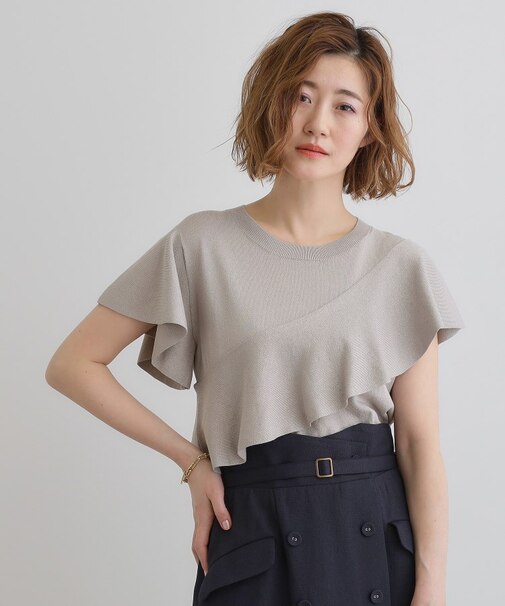 アシメフレアニットプルオーバー