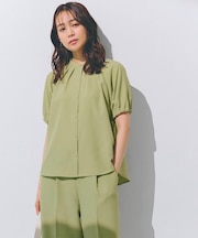 【洗える・シワになりにくい】麻調スリーブドロストブラウス