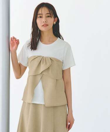 【大人のリゾートスタイル/SETUP】麻調ビスチェドッキングT