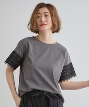 【洗える/二の腕カバー】上品なレースで叶える、きちんと見えの夏Tシャツ