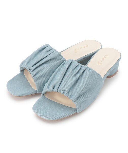 ギャザーミュールサンダル