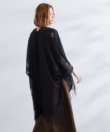 レースタバードポンチョ