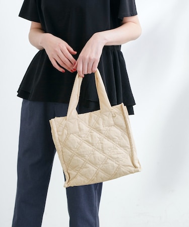 【撥水】キルトスクエア2WAYトート