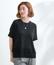 【夏に嬉しい機能付き】やわらかドライタッチレイヤードライクニット