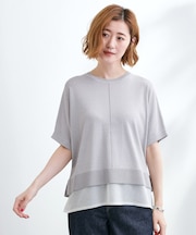 【夏に嬉しい機能付き】やわらかドライタッチレイヤードライクニット