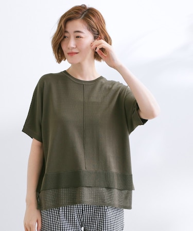 【夏に嬉しい機能付き】やわらかドライタッチレイヤードライクニット