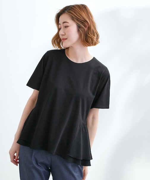 【UV・冷感】布帛使いフレアーTシャツ