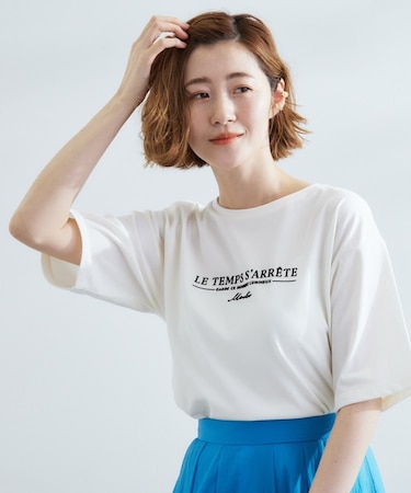 【UVカット/二の腕カバー】ハーフスリーブロゴTシャツ