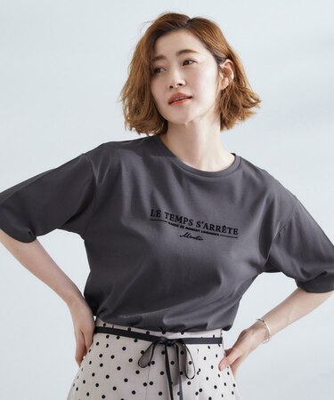 【UVカット/二の腕カバー】ハーフスリーブロゴTシャツ