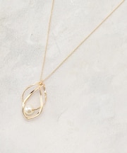 ツイストデザインパール調ネックレス