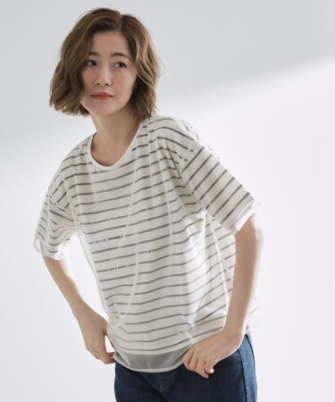 ラフだけどおしゃれ　チュールレイヤードTシャツ