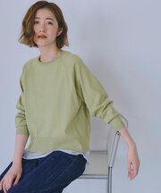 【洗える/毛玉軽減】天竺ラグランスリーブプルオーバー