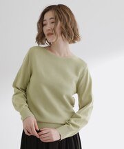 【洗える/毛玉軽減】ガーターボートネックプルオーバー