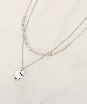 メタルプレート2連ネックレス