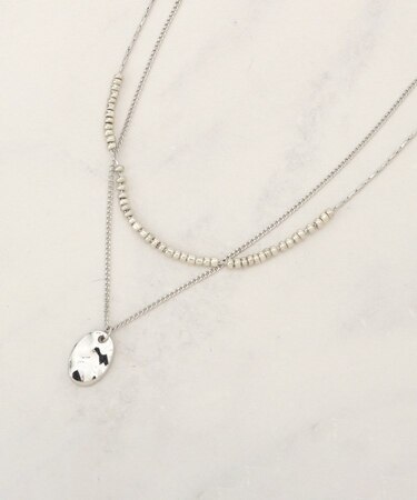 メタルプレート2連ネックレス