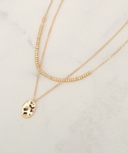 メタルプレート2連ネックレス