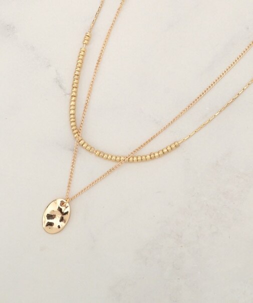 メタルプレート2連ネックレス