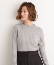 【毛玉軽減／洗える】ミニケーブルニット