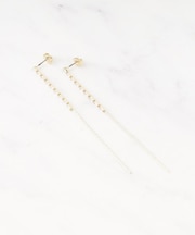 ビジューロングピアス