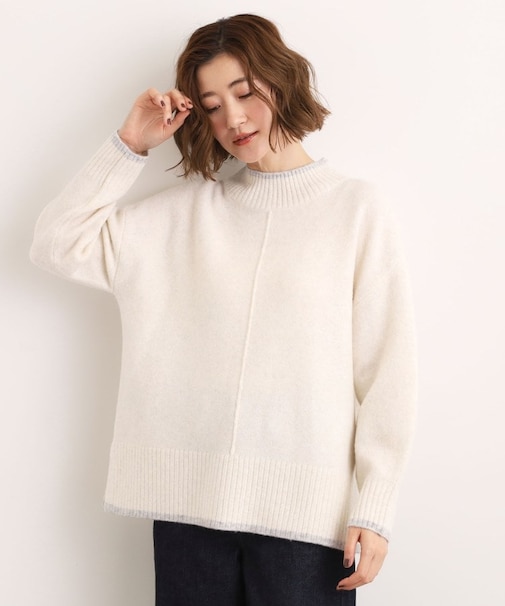 【洗える】ふんわりウール混オーバーサイズニット