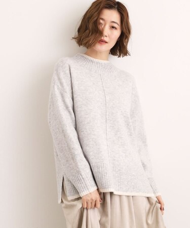 【洗える】ふんわりウール混オーバーサイズニット