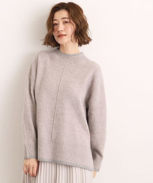 【洗える】ふんわりウール混オーバーサイズニット