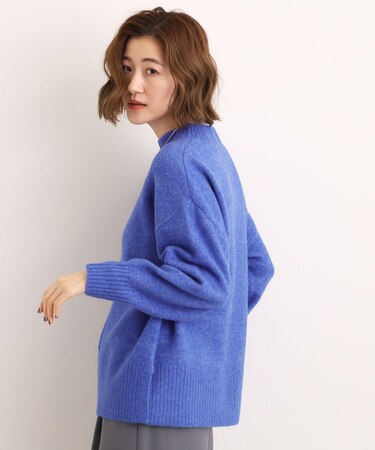 【洗える】ふんわりウール混オーバーサイズニット