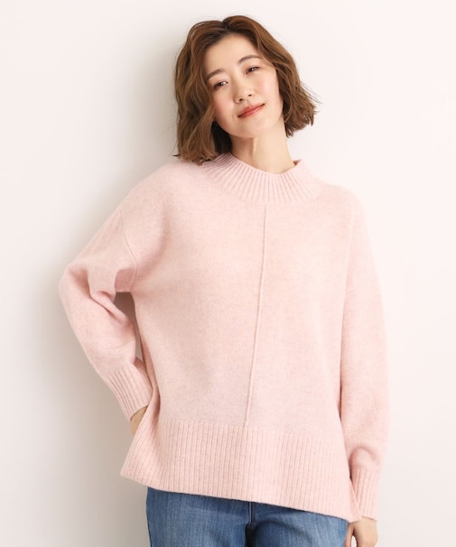 【洗える】ふんわりウール混オーバーサイズニット