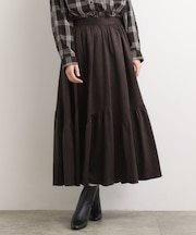 【石川梨花さん着用】スエードライク マキシティアードスカート