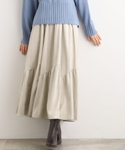 【石川梨花さん着用】スエードライク マキシティアードスカート