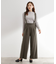 サス付きセンタープレスワイドパンツ