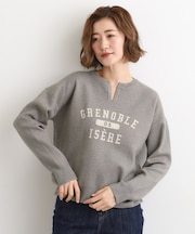 カレッジロゴキーネックニット