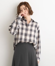 オンブレーチェックシャツ