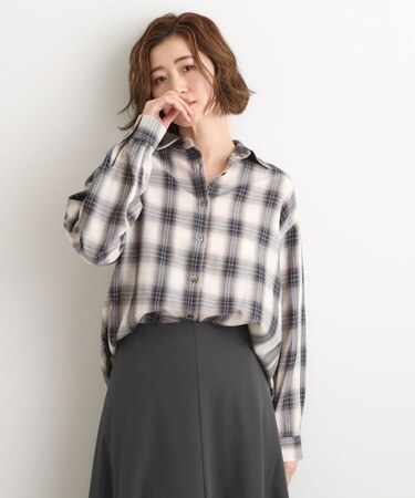 オンブレーチェックシャツ