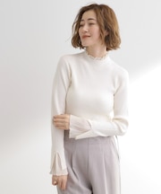 プリーツレイヤードニットプルオーバー