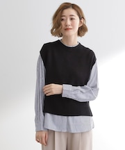 ニットベスト×シャツセット