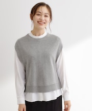 ニットベスト×シャツセット