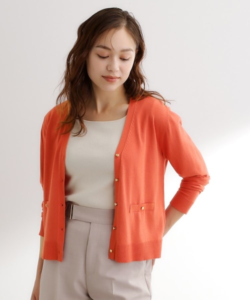 OLD JOE BRAND オレンジ Vネック カーディガン フォクシーブティック Knit Top SECRET CODE 40821 カーディガン