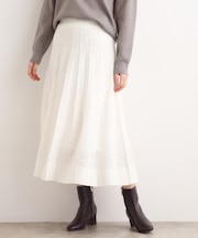 【石川梨華さん着用】レース柄ジャカードプリーツ風ニットスカート【SET UP対応】