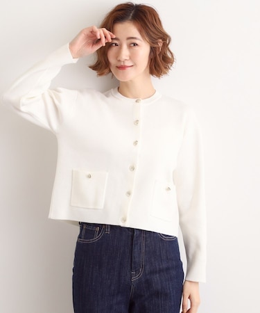 【石川梨華さん着用】ジャケットライク総針カーディガン【SET UP対応】