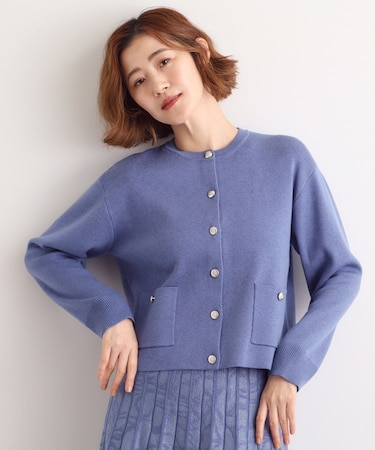 【石川梨華さん着用】ジャケットライク総針カーディガン【SET UP対応】
