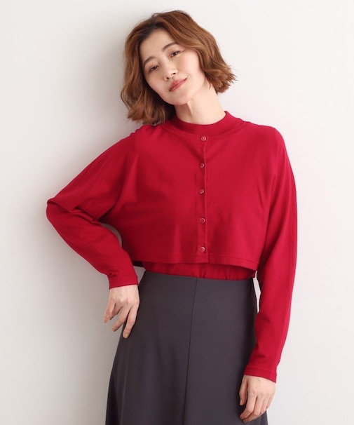 【2WAY】ニット＆クロップドカーディガン