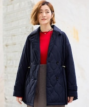 キルティングPコートジャケット