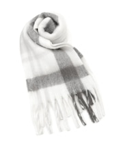 ボリュームフリンジチェックマフラー