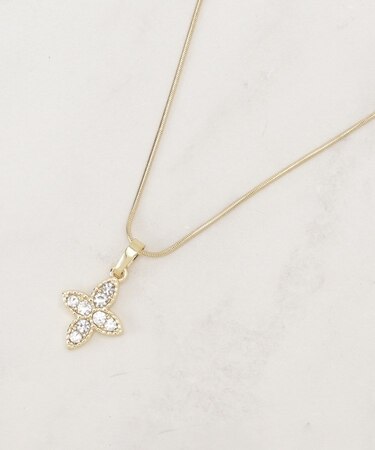 フラワーモチーフショートネックレス