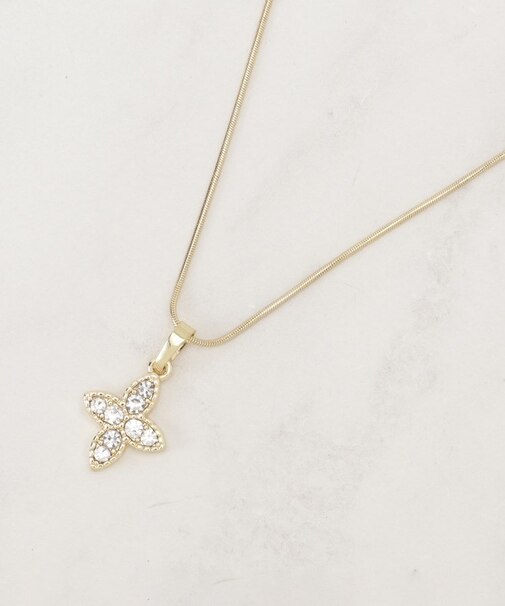 フラワーモチーフショートネックレス